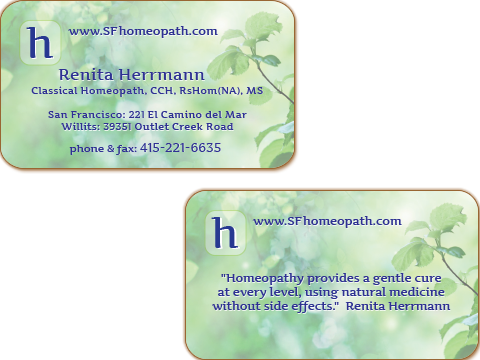 SF Homeopath Business Cards